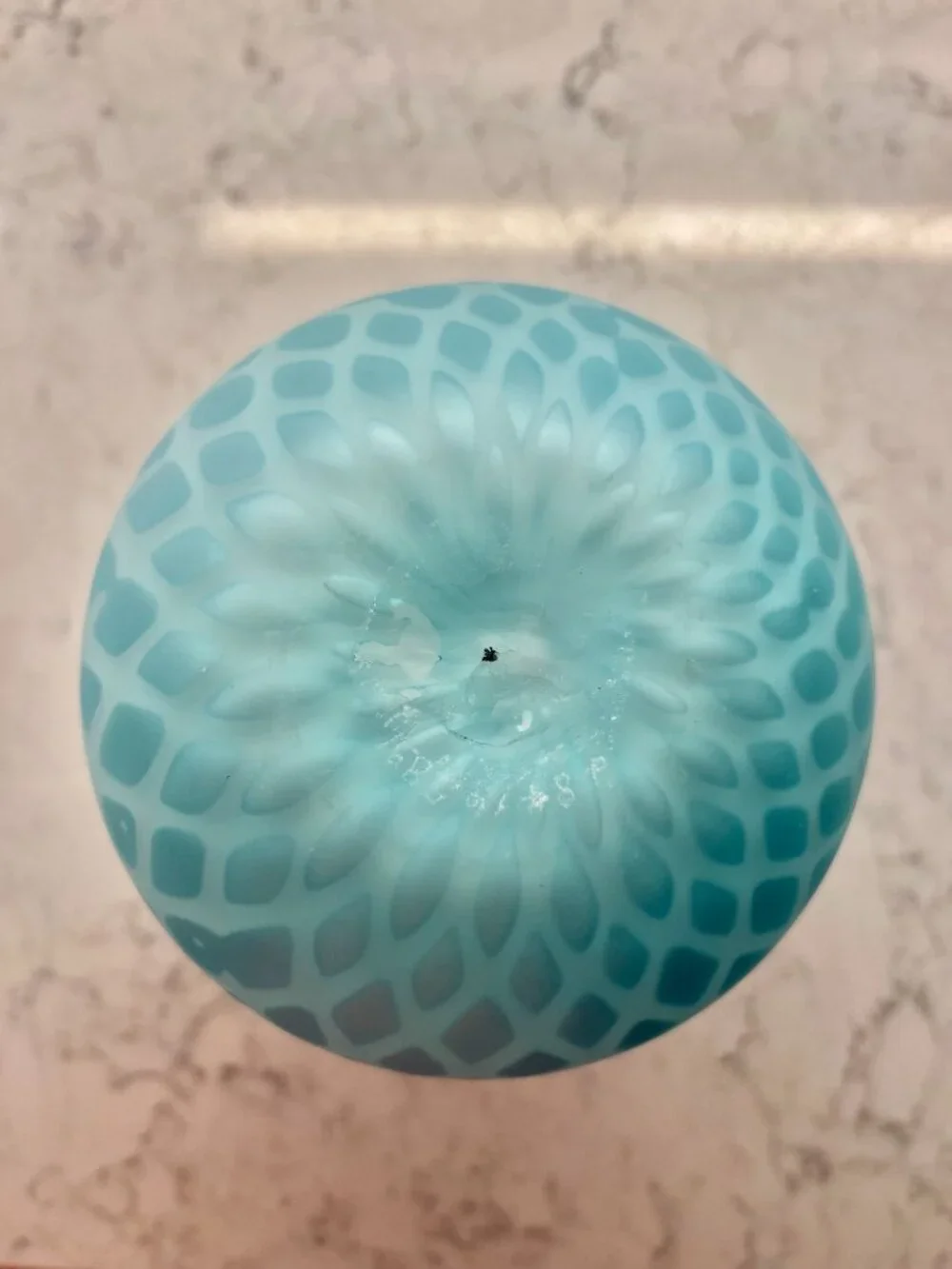 Antique Victorian Era Blue Satin Glass Vase